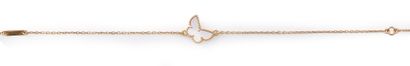 VAN CLEEF and ARPELS Sweet Alhambra butterfly bracelet in gold 750e, decorated with...