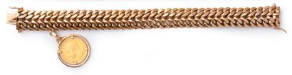 Bracelet in gold 750e, with double chainmail,...