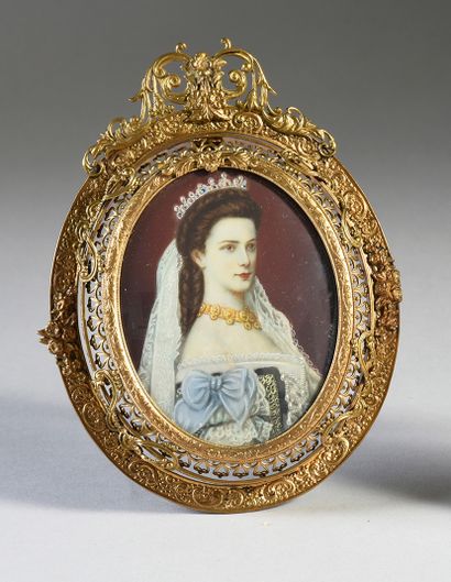 ÉCOLE AUTRICHIENNE du XXe siècle L'impératrice Élisabeth d'Autriche, née duchesse...
