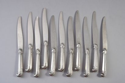 Nice set of eleven silver dessert knives...