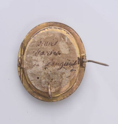 null Portrait miniature ovale présumé du marquis Claude Hector de Longueil (1733-1793),...