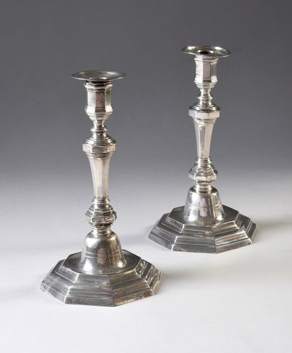Pair of 800°° silver torches with baluster...