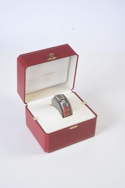 Cartier Déclaration Steel, titanium and 18k (750 ‰) gold ladies' wristwatch. Concealable...