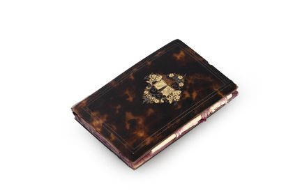 null Notebook case with two sides in brown tortoiseshell underlined by contour fillets,...