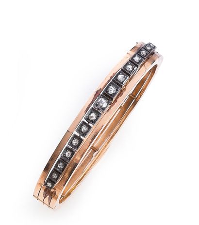 Bracelet in pink gold 750th, decorated with...