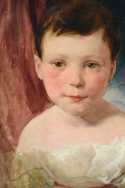 Entourage de Thomas LAWRENCE (1769-1830) Portrait d'un enfant
Huile sur toile 38...