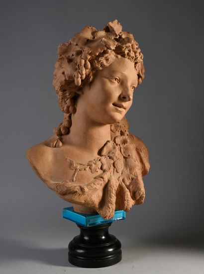 Albert-Ernest CARRIER-BELLEUSE (1824-1887) Bust of Bacchante
Terracotta bust of a...