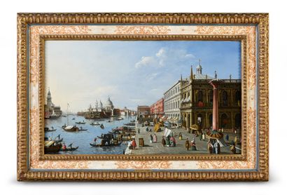 Dans le goût de CANALETTO Venise, Vue du quai dei Schiavoni
Paire de toiles 42 x...