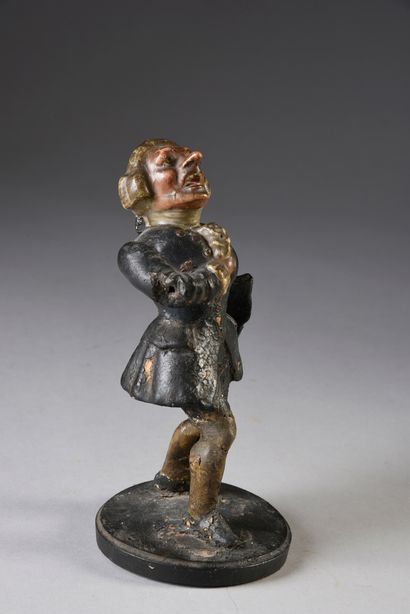 null Character from the Commedia dell Arte in resinous wood carved in the round and...