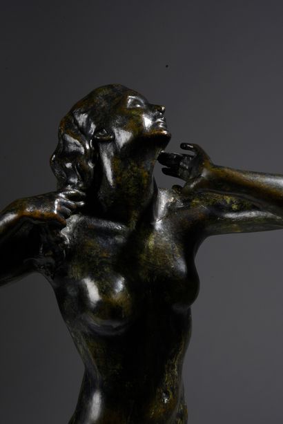 Harriet Whitney FRISHMUTH (1880-1980) La Nostalgie, 1929
Bronze à patine verte représentant...
