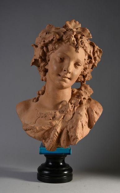 Albert-Ernest CARRIER-BELLEUSE (1824-1887) Bust of Bacchante
Terracotta bust of a...