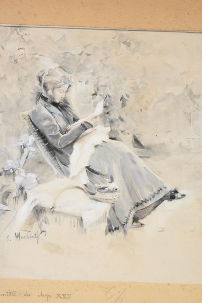Serafino MACCHIATI (Camerino 1861 - Paris 1916) Trois études d'illustrations pour...