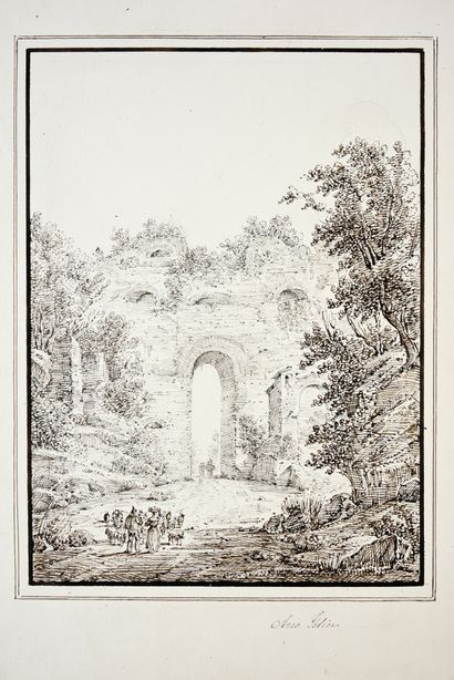 Antonio SENAPE (1788-1850) Arco Felice
Plume et encre noire sur papier
253 x 185...