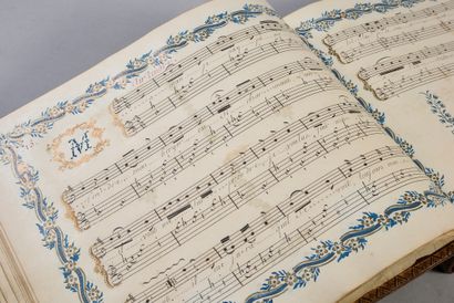 null MUSIC MANUSCRIPT 
Collection of airs, with guitar accompaniment
Circa 1750.
Title...