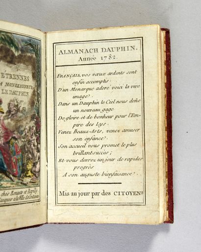 null ALMANACH DU DAUPHIN 
Étrennes à monseigneur le Dauphin
Coutance, chez Esnauts...