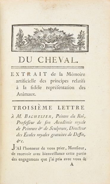 null EQUITATION VINCENT, Antoine-François 
Du cheval, extrait de la mémoire artificielle...