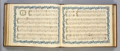 null MUSIC MANUSCRIPT 
Collection of airs, with guitar accompaniment
Circa 1750.
Title...