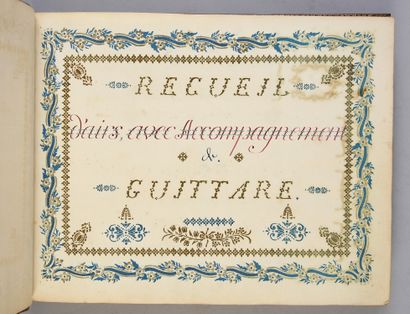 null MUSIC MANUSCRIPT 
Collection of airs, with guitar accompaniment
Circa 1750.
Title...