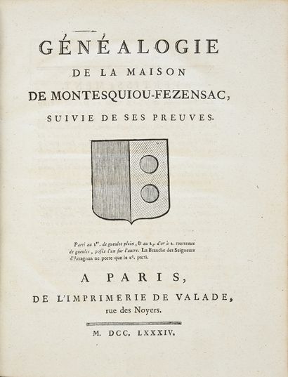 Montesquiou-Fezensac Généalogie de la Maison de Montesquiou-Fezensac, suivie de ses...
