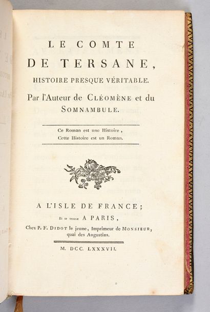 [DIDOT, Pierre] Le Comte de Tersane, 
Histoire presque véritable, Par l'Auteur de...