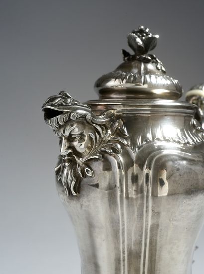 null TRANSFORMED COFFEE POT . Silver pourer 1st title made from a timbale of Henri-Nicolas...