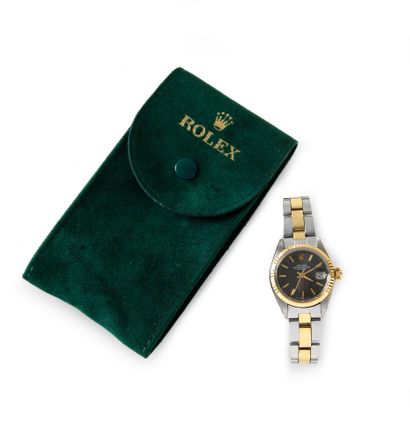 ROLEX Montre bracelet de dame modèle Oyster Perpetual Date référence 6916 en or et...
