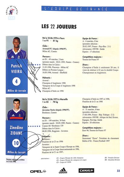 null Guide médias de l'Équipe de France pour la Coupe du Monde 1998 en France avec...