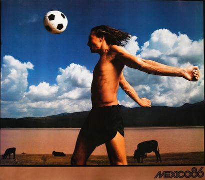 null Ensemble de 2 affiches officielles pour la Coupe du Monde 1986 au Mexique. Photos...