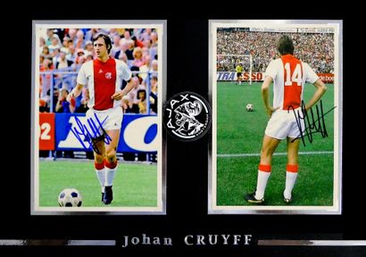 null Johan Cruyff. Autographes authentiques sous le maillot de l'Ajax d'Amsterdam....