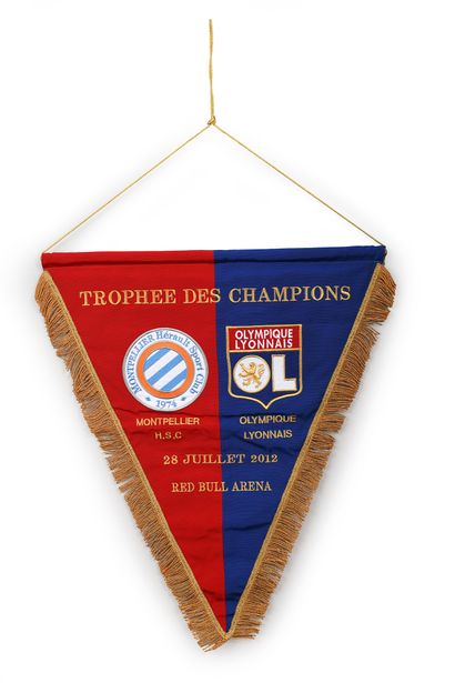 null Fanion officiel du Trophée des Champions entre le Montpellier Hérault et l'Olympique...