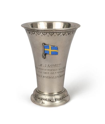 null Silver tumbler offered by the Swedish Association of Football to Jules Rimet,...