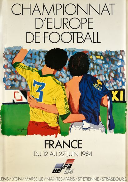 null Affiche officielle du Championnat d'Europe 1984 organisé en France. Victoire...
