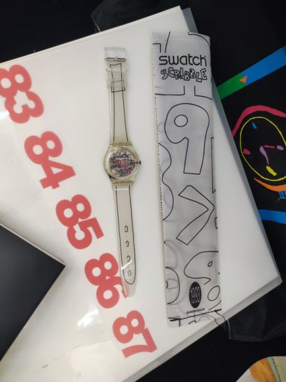 null SWATCH. Ensemble "Watch my Swatch" comprenant : un sac Swatch contenant les...