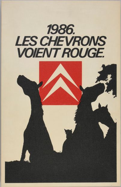 null COLLECTIF. Portfoiio les Chevrons voient rouge. Portfolio Citroën, 1986, comprenant...