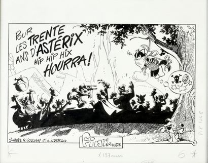 null CAVAZZANO, Giorgio (1947). Homage to Asterix. Asterix's banquet with Pif and...