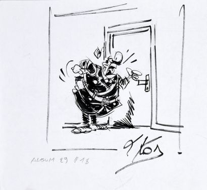 KOX, Daniel (1952). Agent 212, ink drawing...