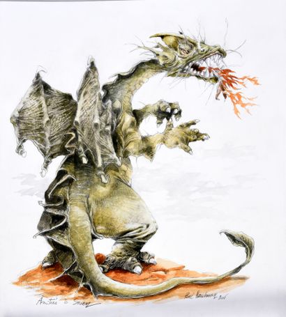HAUSMAN, René (1936-2016). Le dragon. 
Illustration...