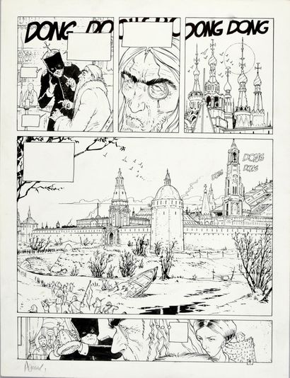 null ADAMOV, Philippe (1956) Les eaux de Mortelune, Tome 3 plate 19. India ink on...