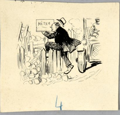 null HENRIOT (Henri Maigrot, 1857-1933)

Ensemble de quatre petits dessins à l'encre...