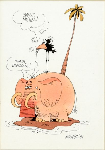 ERNST, Serge (1954). L'éléphant et le corbeau....