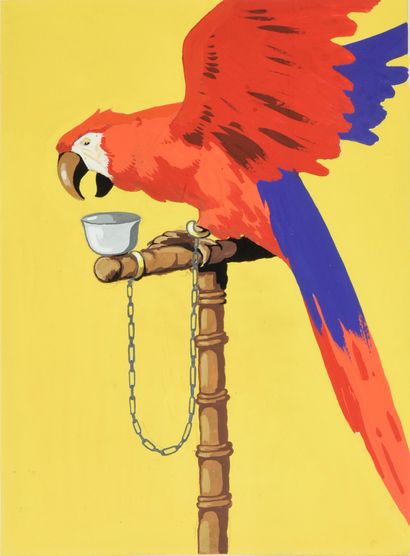 WORKSHOP ROBERT PICHON (XXth)

The parrot.

Gouache...