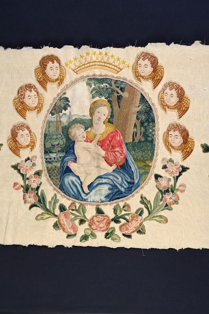 null Marian antependium applied embroidery of the eighteenth and nineteenth centuries,...