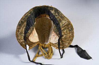 null Two opulent embroidered headdresses, Silesia, first half of the 19th century,...