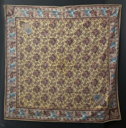null Printed shawl, Alsace, second quarter of the 19th century, cotton canvas printed...