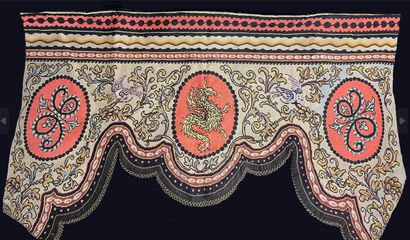 null Part of the tapestry trimmings of a hunting lounge, mid-nineteenth century,...