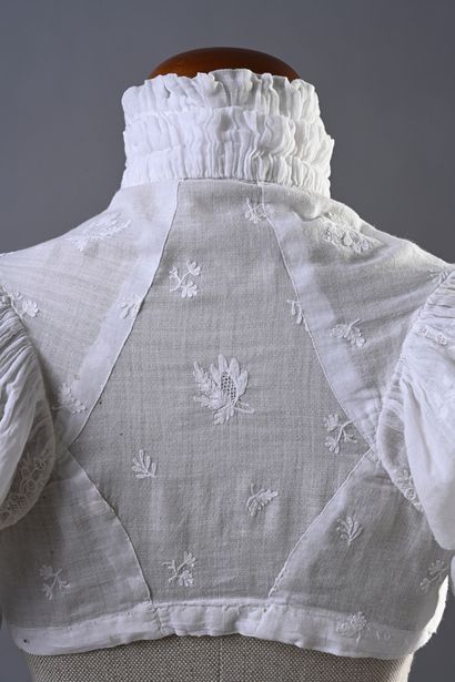 null Chemise de dame, fin du XVIIIe-début du XIXe siècle, corsage taille haute en...