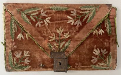 Embroidered bellows pouch, early nineteenth...