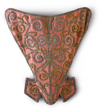 Piece of embroidered stomach of a court dress,...