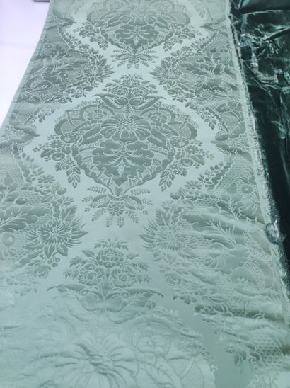 null Damask and silk velvet, damask with lace green of gray of Regency style, 280...