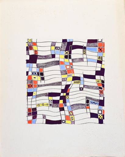 null Ensemble de maquettes pour la mode, Atelier Testemale, 1960- 1970 environ, gouache...